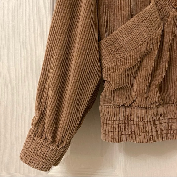 American Eagle Milk Chocolate Corduroy Bomber Jacket - Picture 7 of 14